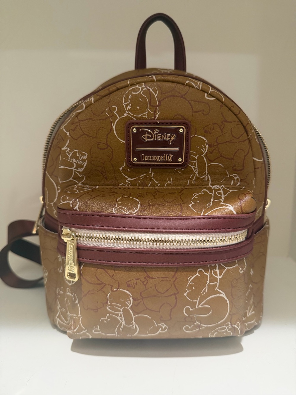 Loungefly Brown & Maroon Winnie the Pooh Mini Backpack